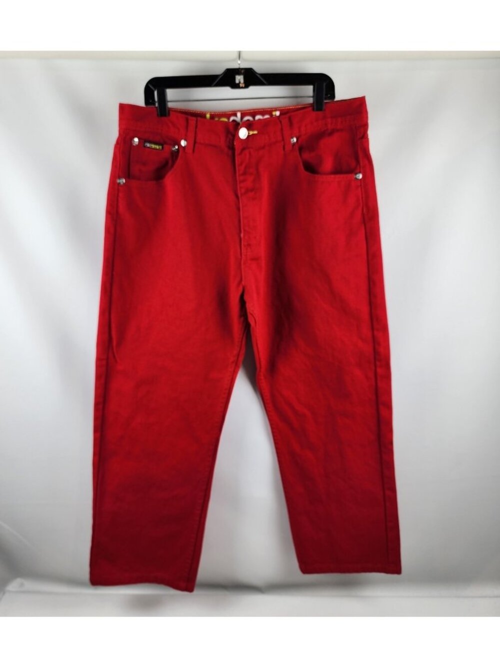 akademiks Jeans Mens 37x27 Red Skateboarding Wide Relaxed Y2K 90s